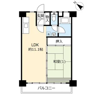 UR朝霞膝折【7階】の間取り