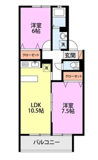 サンバレイ・ニッコーF【1階】の間取り