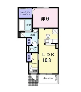 メゾンソレイユ亀島第2公園前B【1階】の間取り