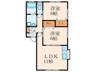 エスポワールW【1階】の間取り