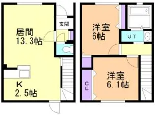 太平テラスハウスE【2階】の間取り