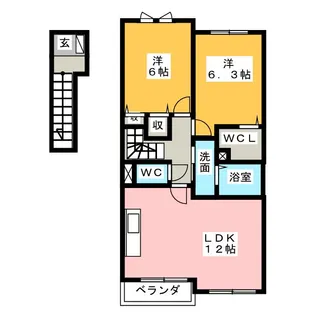 スカイブルー【2階】の間取り