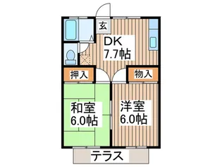 ベルハイム由野台【1階】の間取り