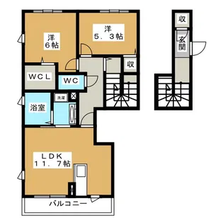ヴィレッタ栄 C棟【2階】の間取り