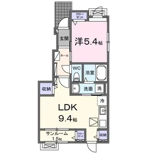 グレイス・フォンターナ【1階】の間取り