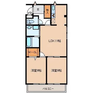 サニーハイム21上町【1階】の間取り