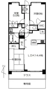クレサージュ松戸六高台【1階】の間取り