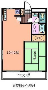 ハイデンス石川【1階】の間取り