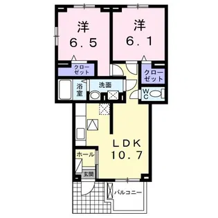 取香牧A【1階】の間取り