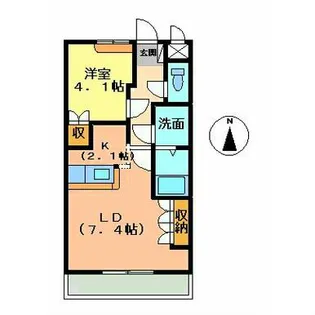 1LDKの間取り画像