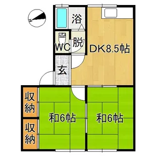 コーポサンテラスA【2階】の間取り