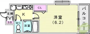エステムコート神戸ハーバーランド前IIIコスタリティ【6階】の間取り