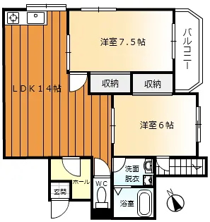 栃木県宇都宮市簗瀬2【マンション】の間取り