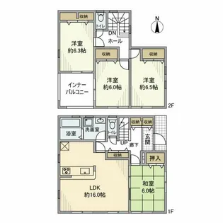 神奈川県大和市福田1【一戸建】の間取り