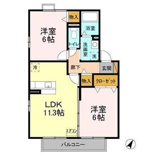 ソレアード【2階】の間取り