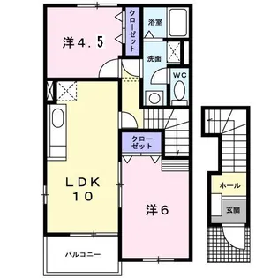 アップヴィレッジA【2階】の間取り