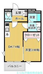 1DKの間取り画像