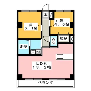 セルサス南【2階】の間取り
