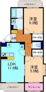 グランシェール【1階】の間取り