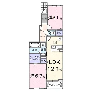 ルートフォーサイド【1階】の間取り