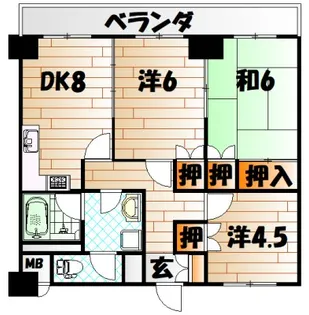 クラウンハイム小倉南【1階】の間取り