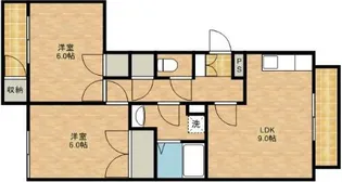 ライトアップ萩丘1番館【3階】の間取り