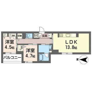 シャーメゾン横浜鶴見【2階】の間取り