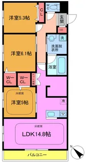 エトワールヴァリ プリミエ【2階】の間取り