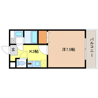 1Kの間取り画像