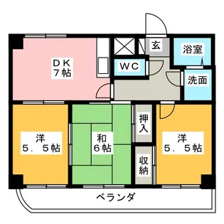 サンハイム江松【3階】の間取り