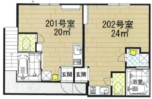 三幸荘【1階】の間取り
