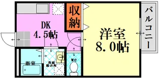 パナハイツ皆実【2階】の間取り
