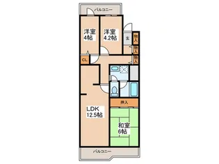 府中学園ハイツ【3階】の間取り