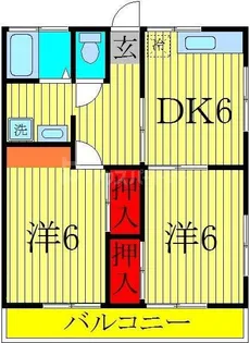 亀甲台ハイツ【1階】の間取り