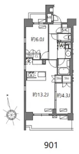 東京都渋谷区神南1【マンション】の間取り