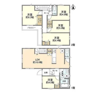 千葉県流山市こうのす台【一戸建】の間取り