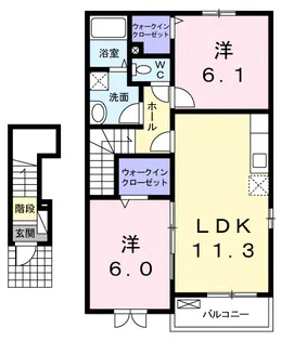アウローラ ヌフI【2階】の間取り