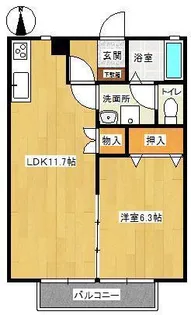 1LDKの間取り画像