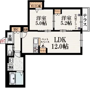 Wood Bell下高井戸【1階】の間取り