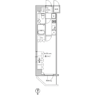 スペーシア住吉【8階】の間取り