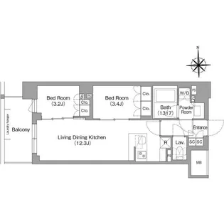 東京都大田区大森西4【マンション】の間取り