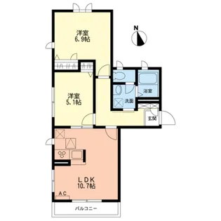 メゾンボヌールB【1階】の間取り
