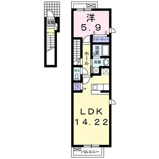 ボヌール六条南【2階】の間取り