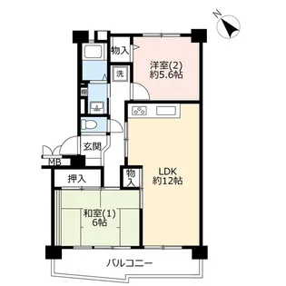 UR朝霞膝折第二【5階】の間取り
