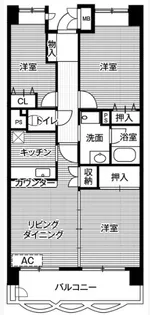 ビレッジハウス潮見タワー1号棟【6階】の間取り