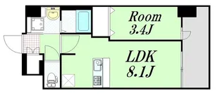 エステムコート梅田天神橋IVステーションフロント【6階】の間取り