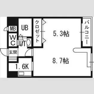 ハウスオブリザ南9条【3階】の間取り