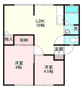 ジュネス吉田D【1階】の間取り