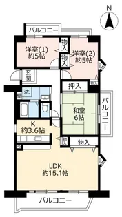 URアルビス池田【4階】の間取り