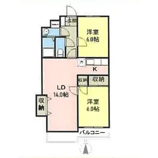 コーポ中山 A【2階】の間取り